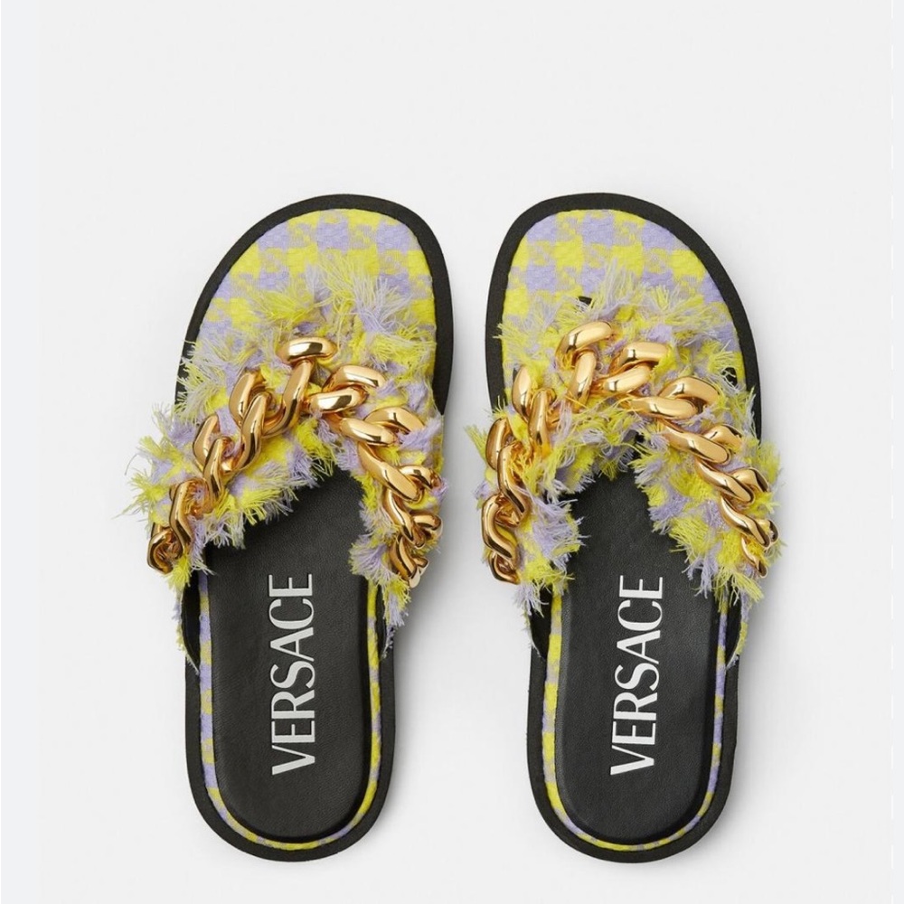 Versace chain detail platform flip flop